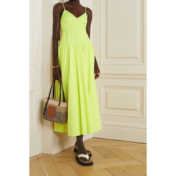 Jason Wu V-Neck Spaghetti-Strap Maxi Dress in Yellow 0 Womens A-line Cotton - Picture 16 of 16